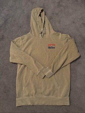 Old Row Men's Hooded Pullover Sweatshirt in tan.